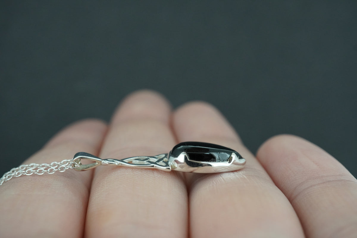 Black Tourmaline Sterling Silver Pendant