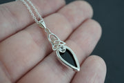 Black Tourmaline Sterling Silver Pendant