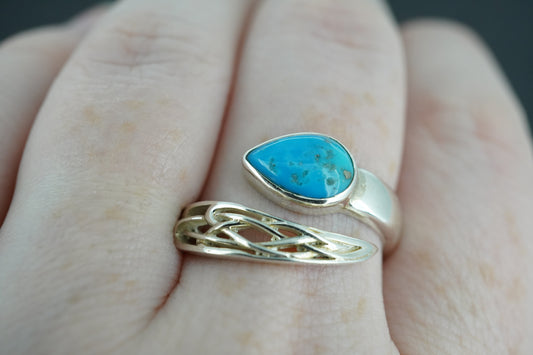 Turquoise Sterling Silver Celtic Ring
