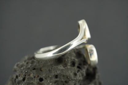 Opal Sterling Silver Doublet Two Stone Ring