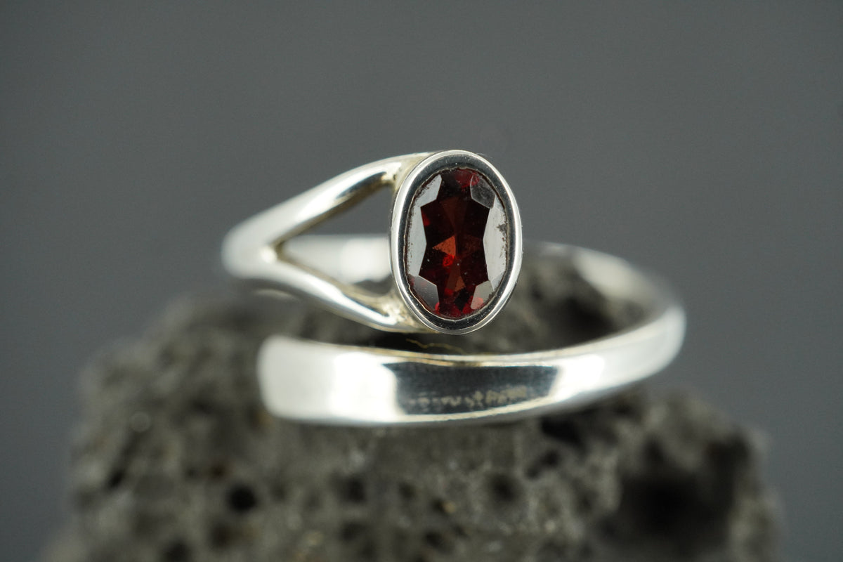 Garnet Sterling Silver Ring