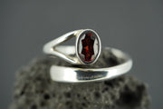 Garnet Sterling Silver Ring