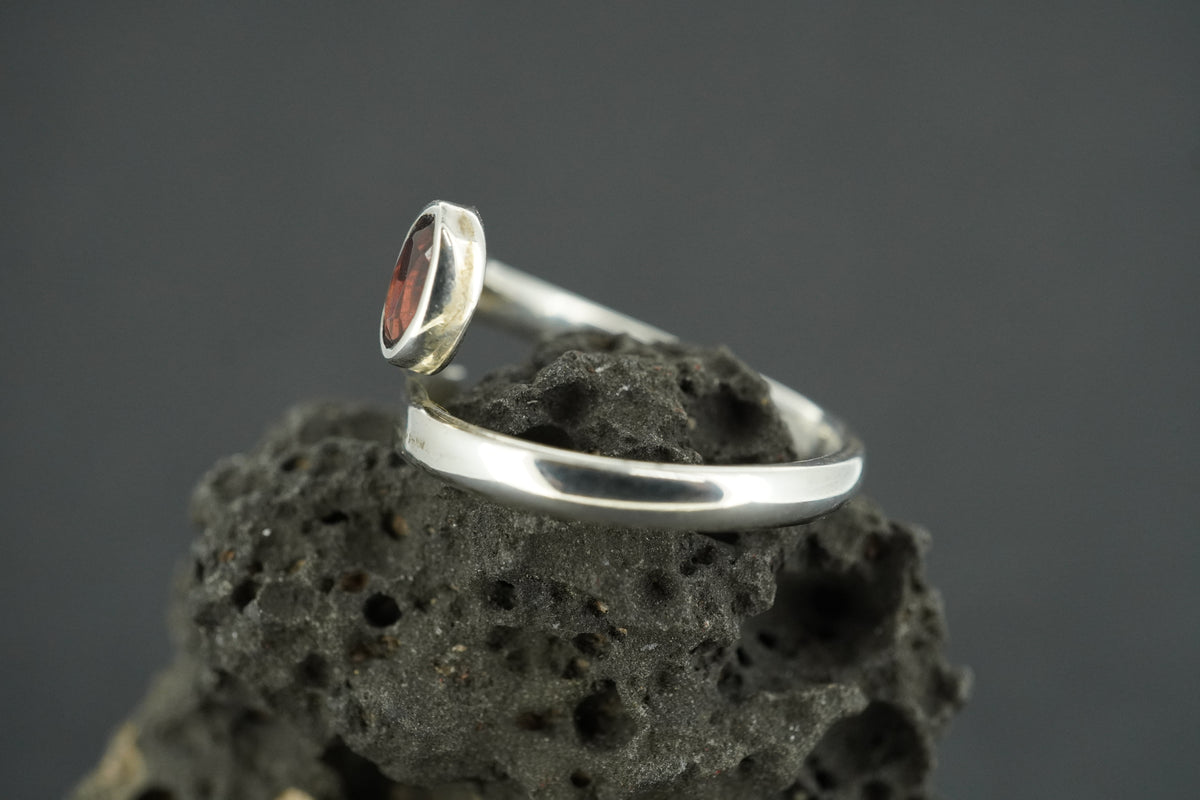 Garnet Sterling Silver Ring