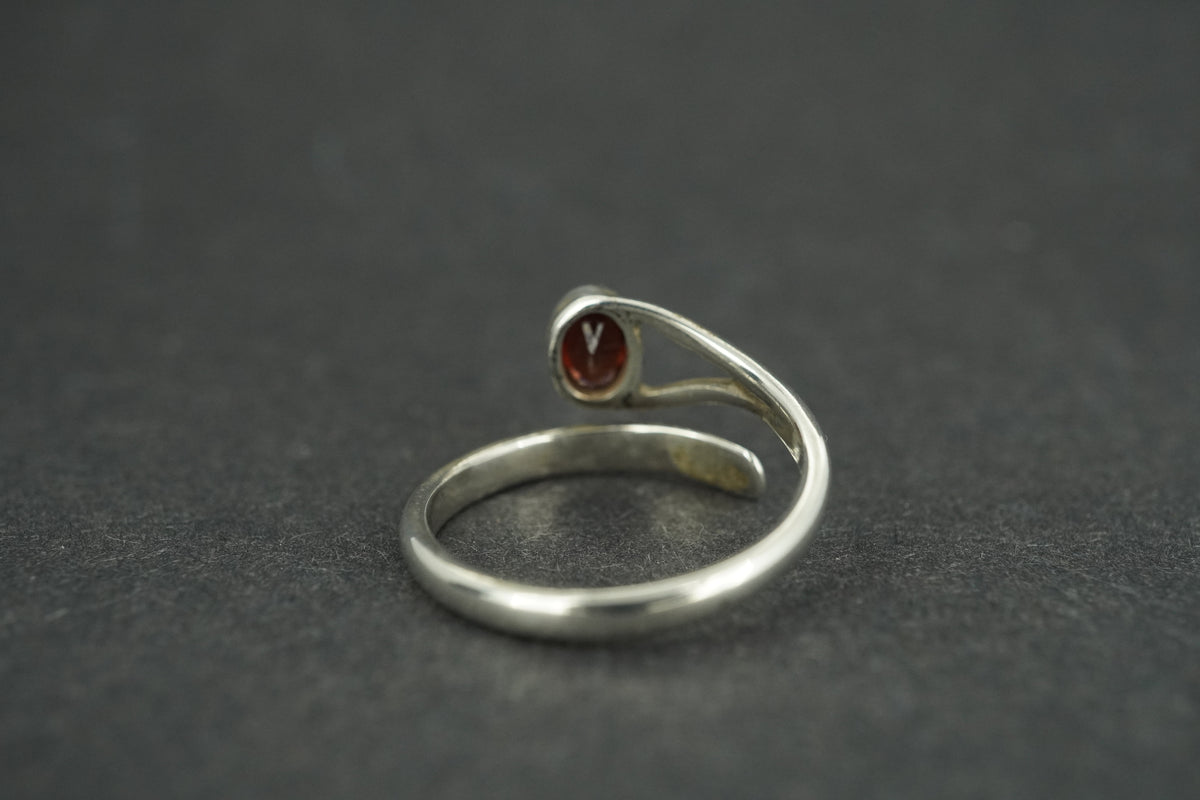 Garnet Sterling Silver Ring