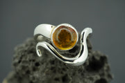 Amber Sterling Silver Wave Ring