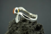 Amber Sterling Silver Wave Ring