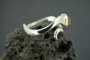 Amber Sterling Silver Wave Ring