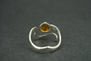 Amber Sterling Silver Wave Ring