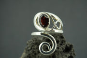 Garnet Sterling Silver Celtic Ring