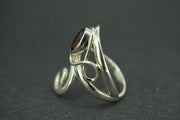 Garnet Sterling Silver Celtic Ring