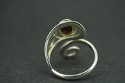 Garnet Sterling Silver Celtic Ring