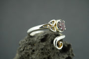 Garnet Sterling Silver Celtic Ring