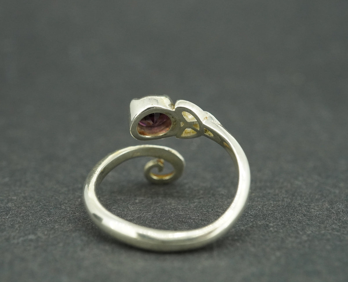 Garnet Sterling Silver Celtic Ring
