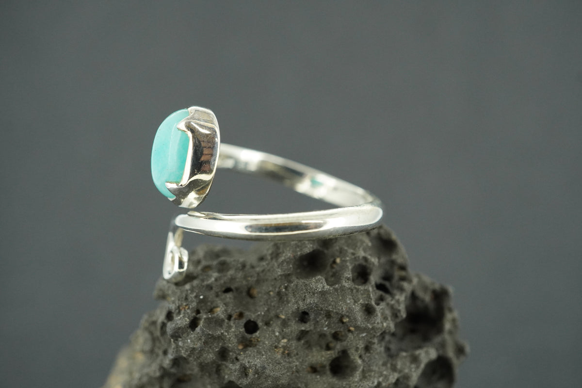 Amazonite Sterling Silver Celtic Ring