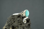 Amazonite Sterling Silver Celtic Ring