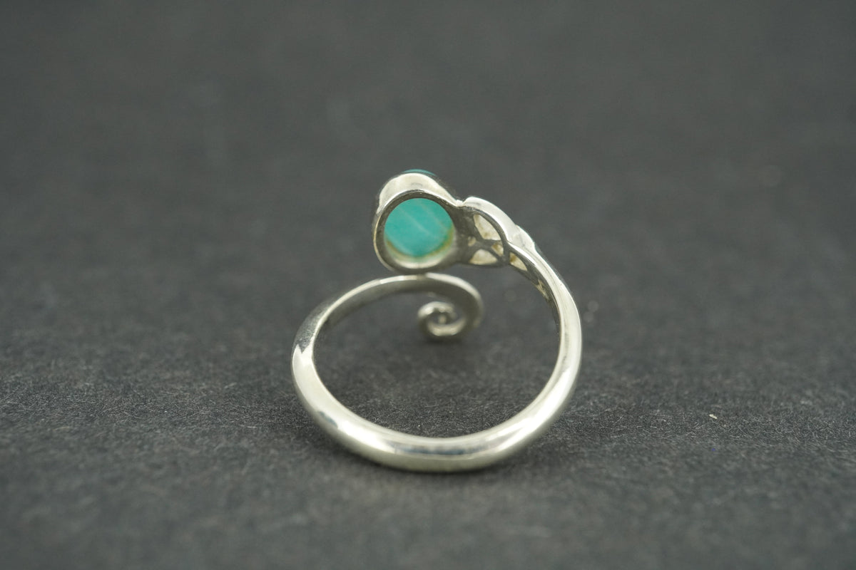 Amazonite Sterling Silver Celtic Ring