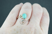 Amazonite Sterling Silver Celtic Ring