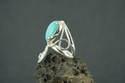 Amazonite and Garnet Sterling Silver Celtic Ring