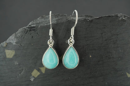 Amazonite Sterling Silver Medium Drop Earrings