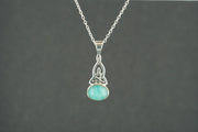 Amazonite Sterling Silver Celtic Pendant