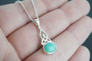 Amazonite Sterling Silver Celtic Pendant