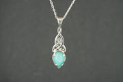 Amazonite Sterling Silver Celtic Pendant