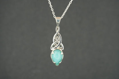 Amazonite Sterling Silver Celtic Pendant