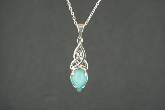 Amazonite Sterling Silver Celtic Pendant