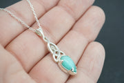 Amazonite Sterling Silver Celtic Pendant