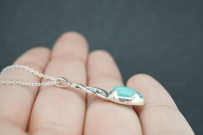 Amazonite Sterling Silver Celtic Pendant
