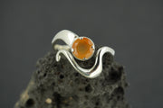 Indian Carnelian Sterling Silver Wave Ring