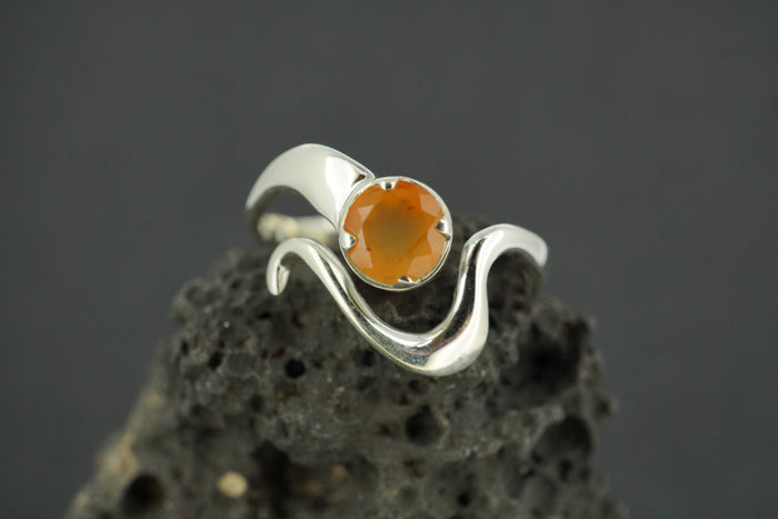 Indian Carnelian Sterling Silver Wave Ring