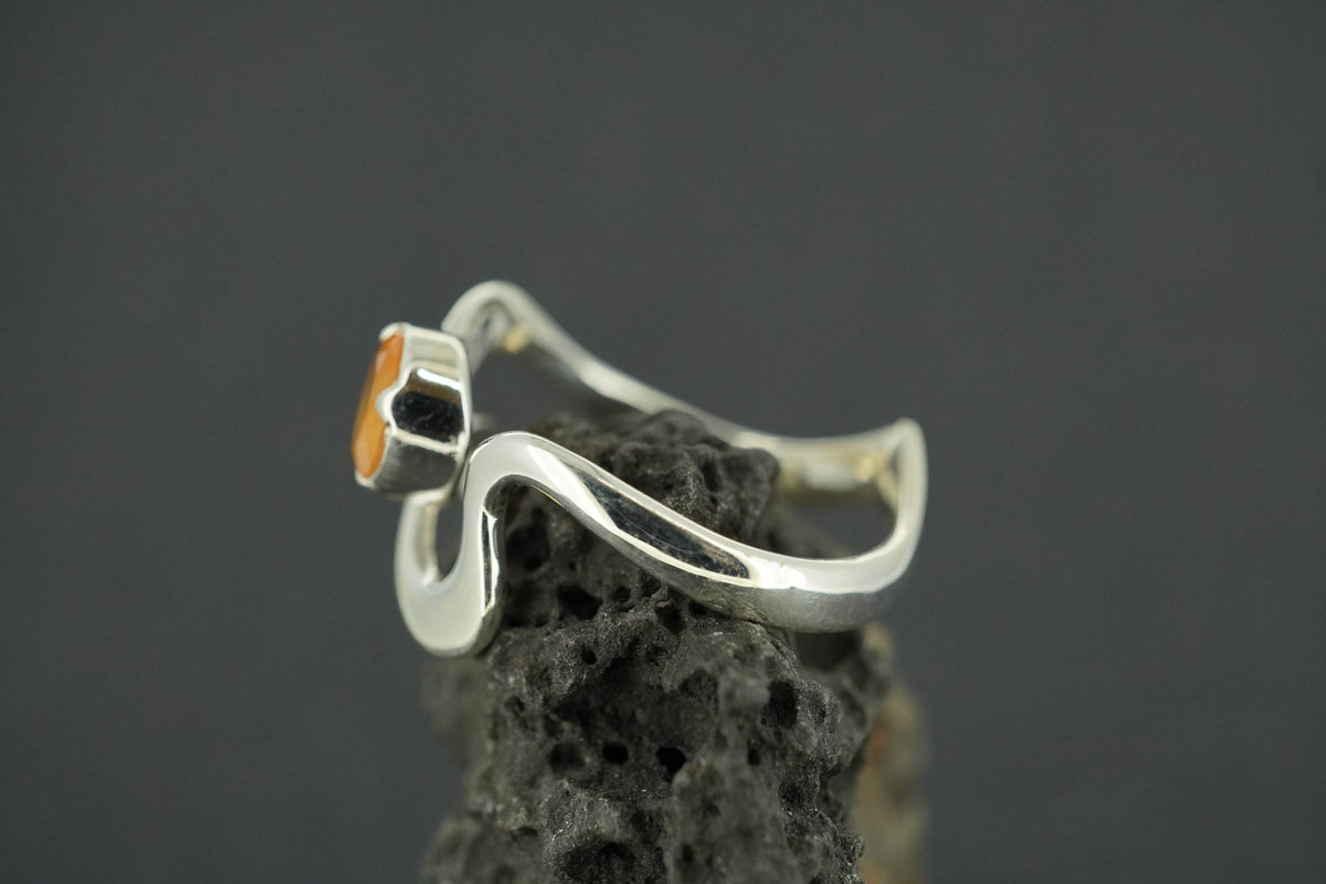 Indian Carnelian Sterling Silver Wave Ring