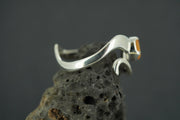 Indian Carnelian Sterling Silver Wave Ring
