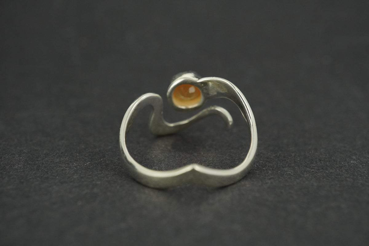 Indian Carnelian Sterling Silver Wave Ring