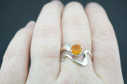 Indian Carnelian Sterling Silver Wave Ring