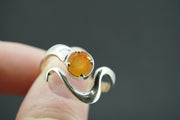 Indian Carnelian Sterling Silver Wave Ring