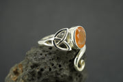 Indian Carnelian Sterling Silver Celtic Ring