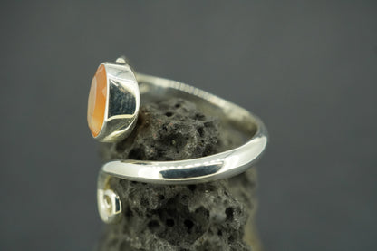 Indian Carnelian Sterling Silver Trinity Ring
