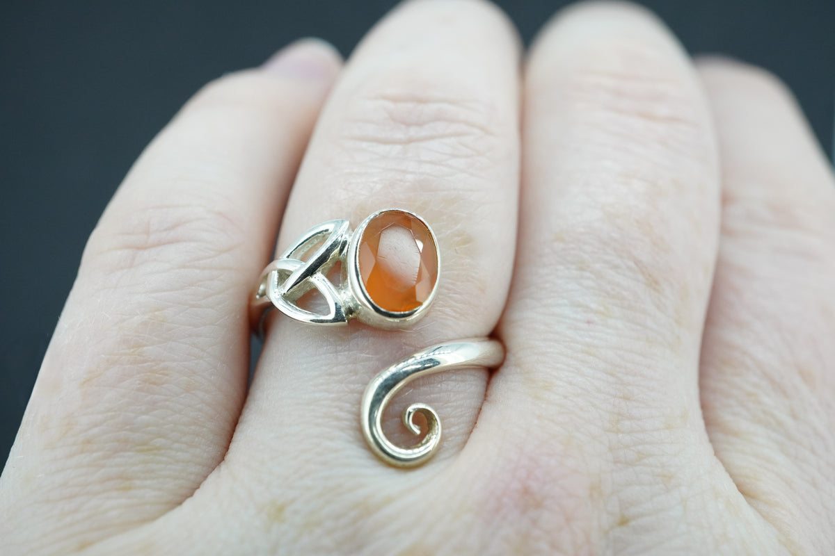 Indian Carnelian Sterling Silver Celtic Ring