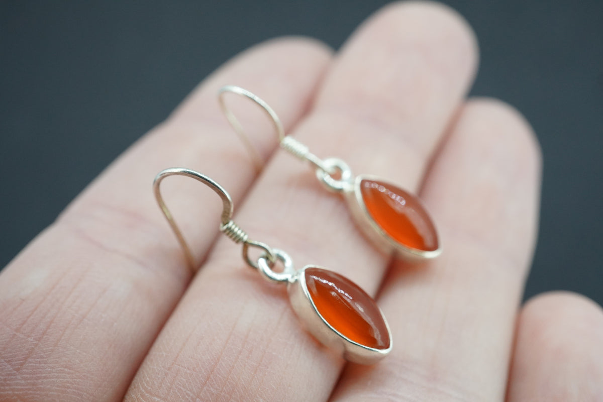 Indian Carnelian Sterling Silver Earrings