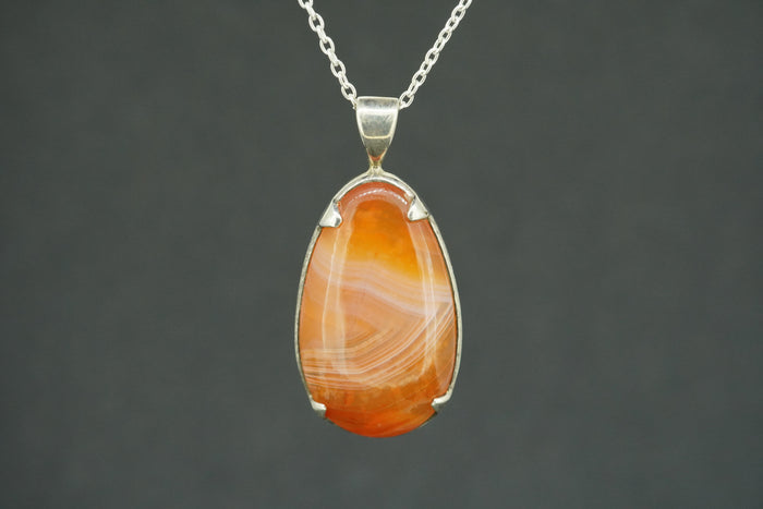 Indian Carnelian Sterling Silver Drop Pendant