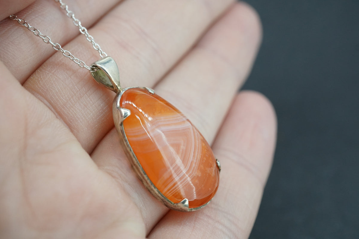 Indian Carnelian Sterling Silver Pendant