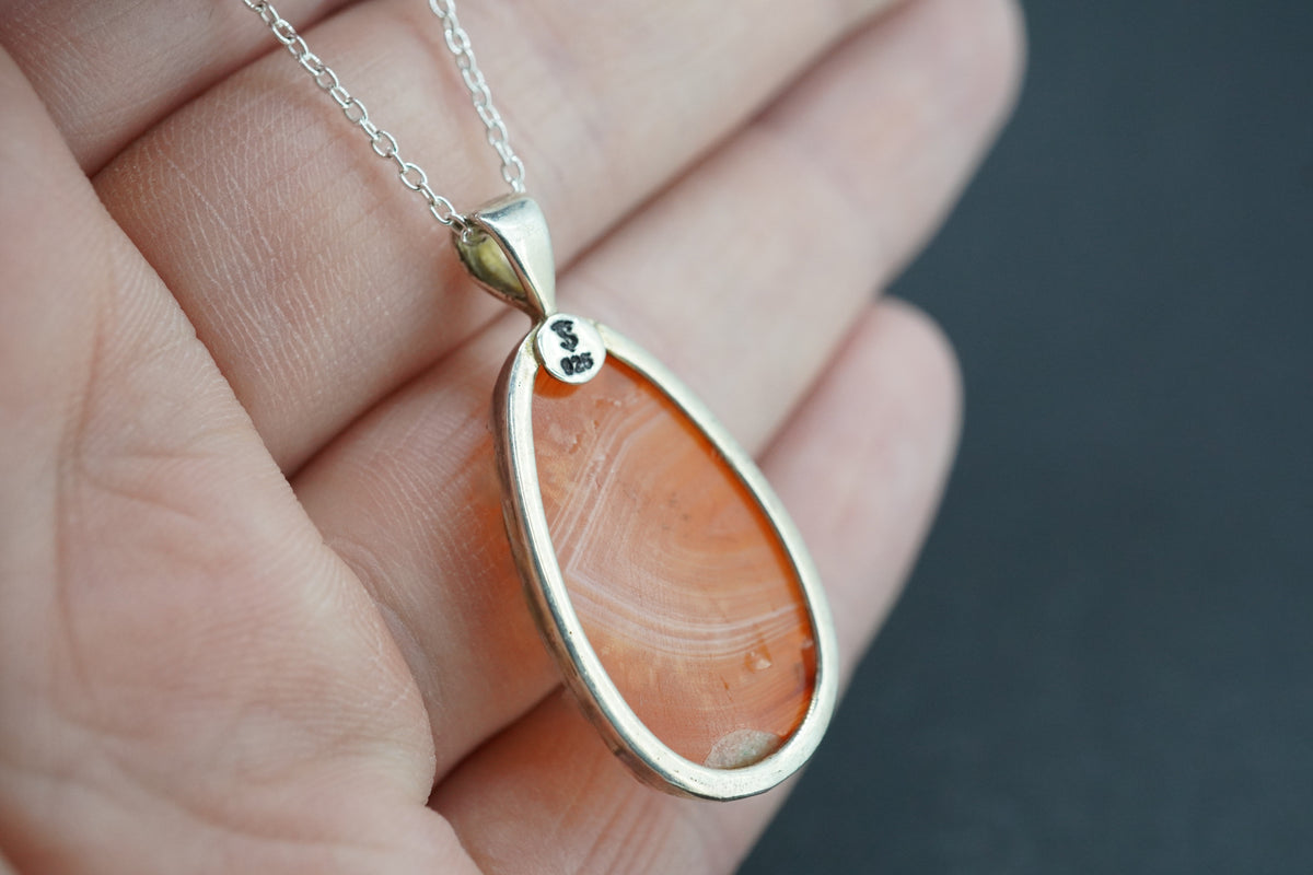 Indian Carnelian Sterling Silver Pendant