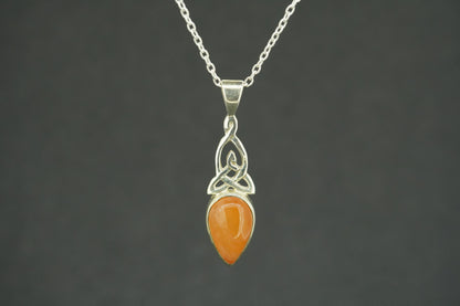 Indian Carnelian Sterling Silver Celtic Pendant