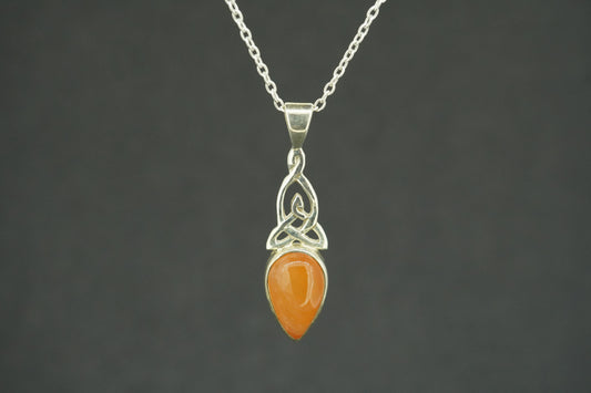 Indian Carnelian Sterling Silver Celtic Pendant