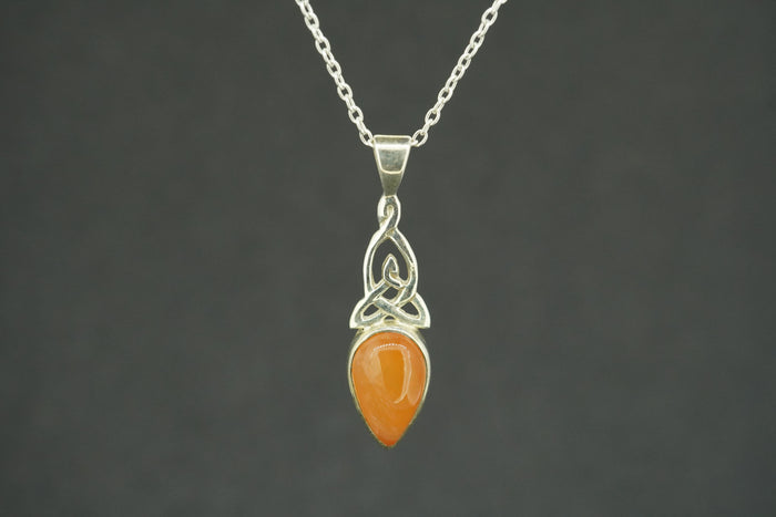 Indian Carnelian Sterling Silver Celtic Pendant