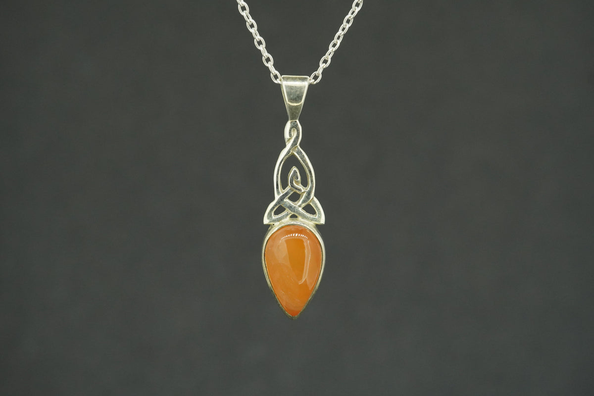 Indian Carnelian Sterling Silver Celtic Pendant