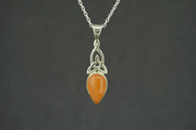 Indian Carnelian Sterling Silver Celtic Pendant