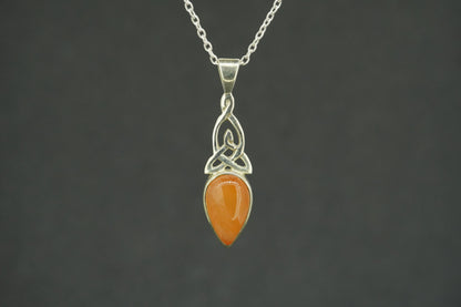 Indian Carnelian Sterling Silver Celtic Pendant